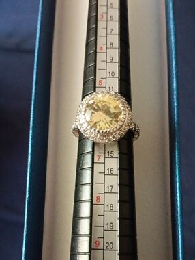 Fantastic Vintage FAS 925 Sterling Silver 5CT CZ Pave Halo Ring - Size 6